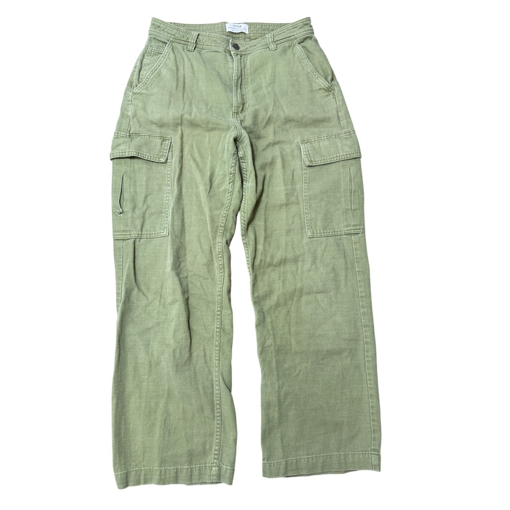 Cotton On Cargo Pants Women 6 Green Good Wide Leg Utility Pocket Sage